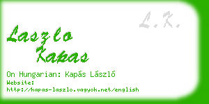 laszlo kapas business card