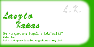 laszlo kapas business card
